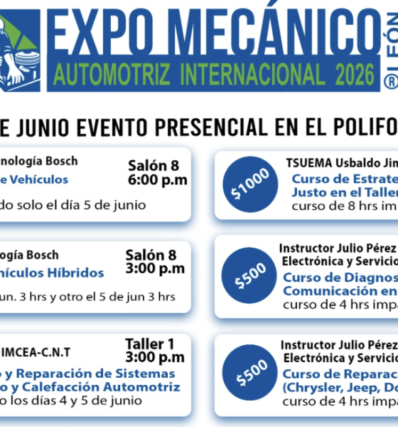 Expo Mecánico Automotriz 2026 reunirá a cientos de marcas en Guanajuato.