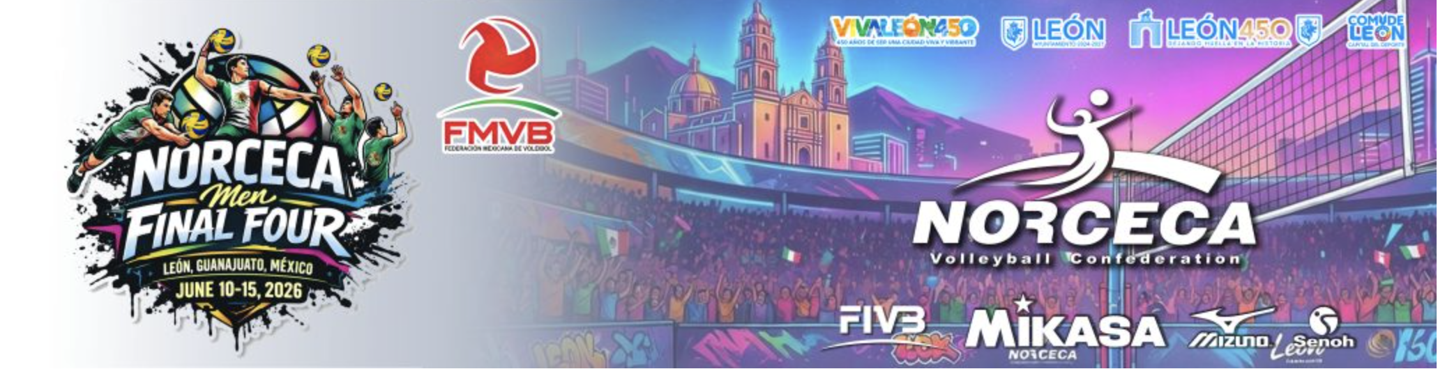 Imagen promocional del Norceca Men Final Four en Guanajuato.