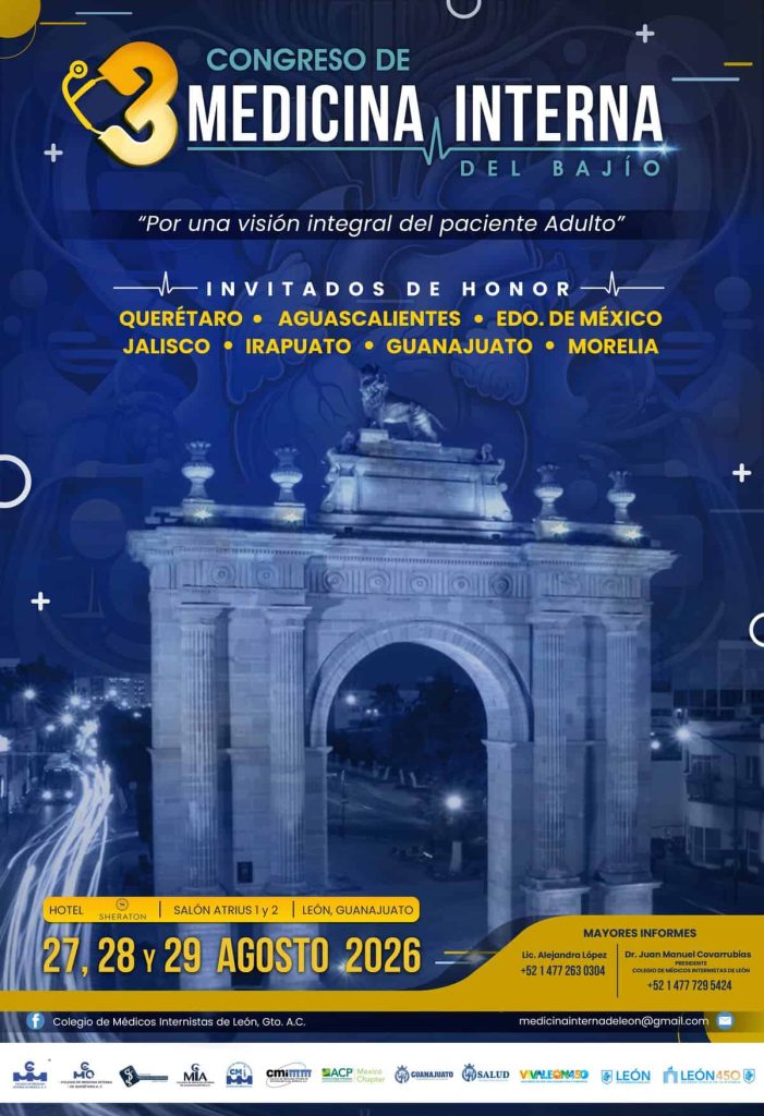 Cartel del 3er Congreso de Medicina Interna del Bajío 2026 en León