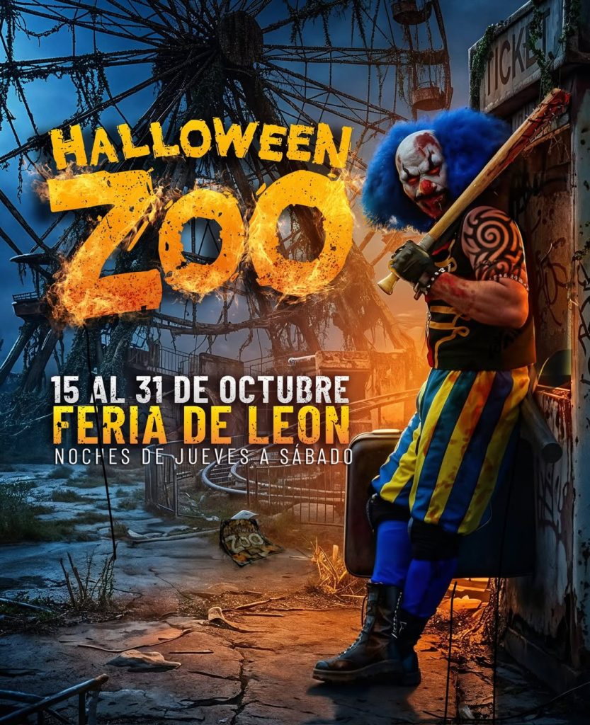 Cartel oficial de Halloween Zoo León 2026