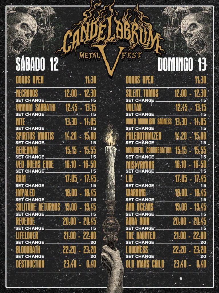 Cartel de bandas del Candelabrum Metal Fest V en León Guanajuato